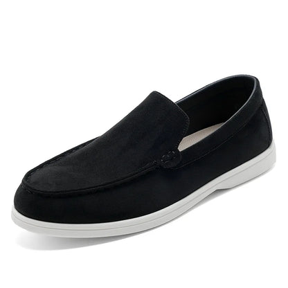 Mocassins Masculinos Confortáveis para Dirigir, Sapatos Slip-On de Couro Camurça Macio Antiderrapantes para Viagens Longas, Sapatos Casuais Masculinos para Caminhada