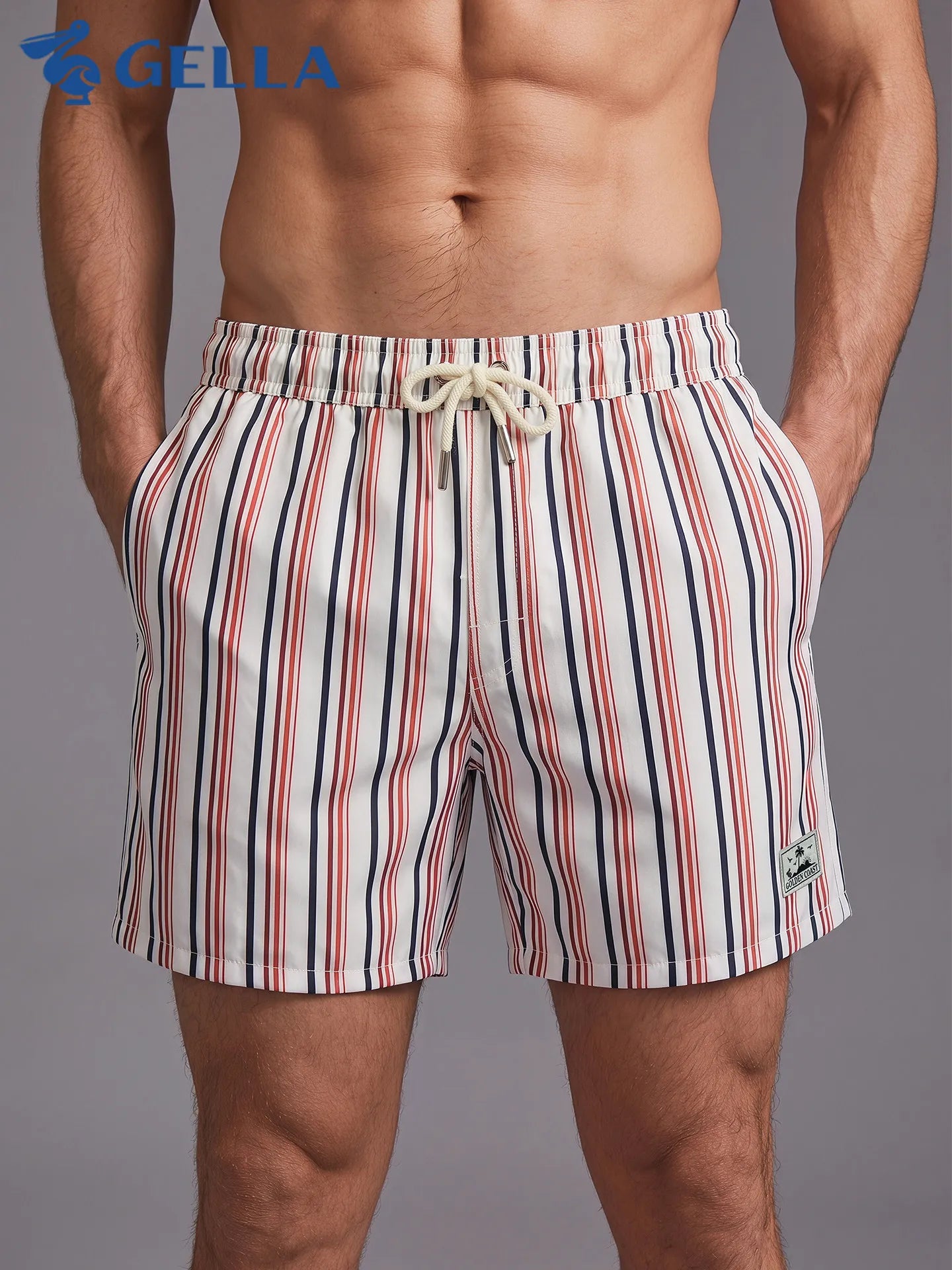 Shorts de praia com estampa havaiana em 3D, de secagem rápida, para homens, shorts casuais de verão para atividades ao ar livre, natação e férias.