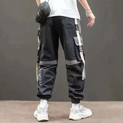Hksh moda masculina maré darkwear macacão high street versátil casual calças de carga tático solto leggings chique bolso novo hk0207