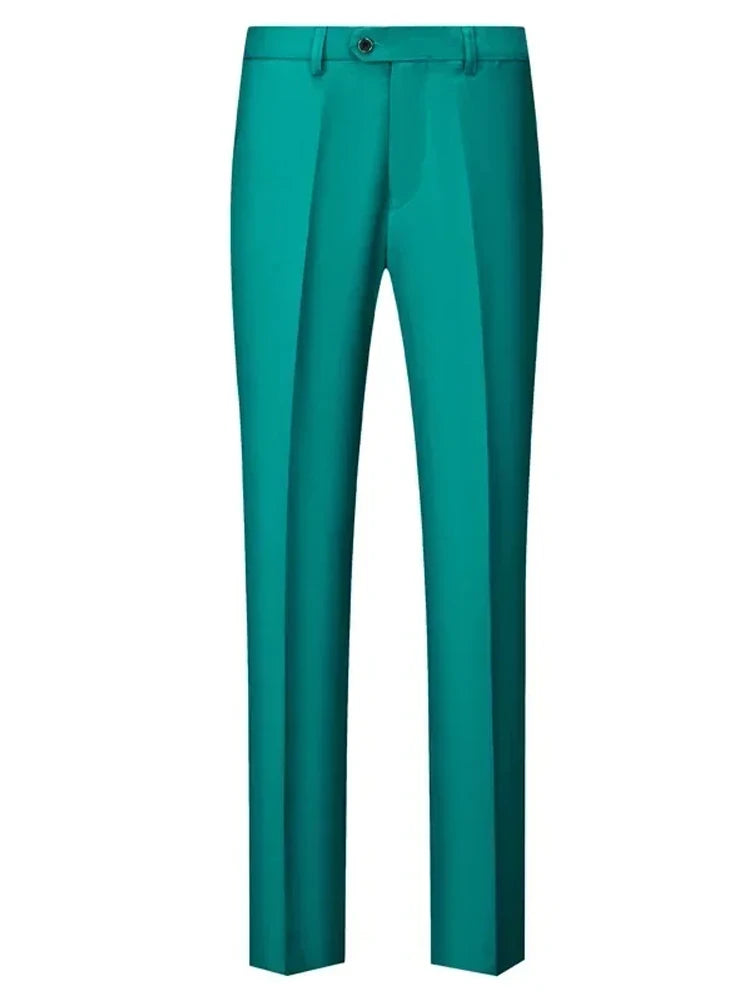 Calças de Terno Masculino M-6XL, Moda Boutique, Cor Sólida, Formal, para Negócios, Noivo, Casamento, Casual