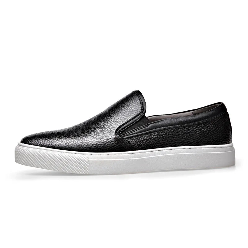 Sapatos Casuais Masculinos de Couro Genuíno, Marca de Luxo, Mocassins Respiráveis, Sapatos Italianos para Dirigir, Slip-on, Chaussure Homme