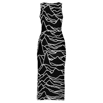 Vestido Bodycon com Estampa Abstrata, Vestido Maxi Retrô de Verão, Sem Mangas, Casual, Estilo Y2k, Tamanho Grande 4XL