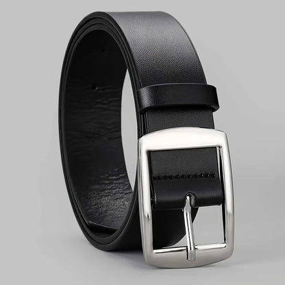 New Luxury Belt for Men PU Leather Belt Metal Pin Buckle High Quality Famous Brand Designer Waist Strap Belt for Jeans Plus Size