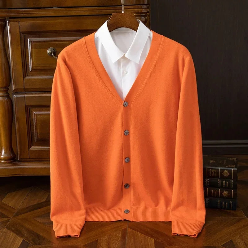 Cardigan de malha masculina solta com decote em v outono inverno camada base camisa frente aberta camisola estilo casual malhas tamanho grande