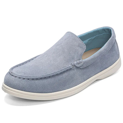 Mocassins Masculinos Confortáveis para Dirigir, Sapatos Slip-On de Couro Camurça Macio Antiderrapantes para Viagens Longas, Sapatos Casuais Masculinos para Caminhada
