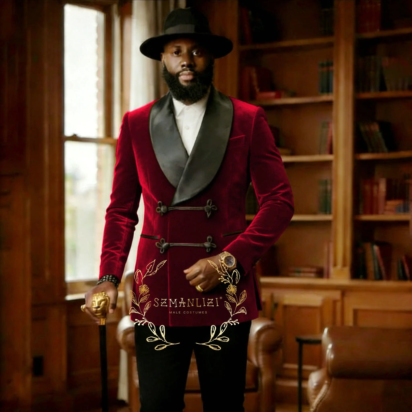 Ternos Formais Masculinos em Veludo Marrom, Blazer com Dois Botões, Calças Elegantes, Ajuste Slim, Roupas Masculinas para Casamento e Casual de Negócios