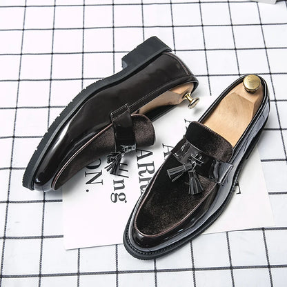 Moda nova masculina apontou borla feijão sapato primavera casual couro genuíno camurça mocassins sapatos masculinos tendências macias sapatos de boate