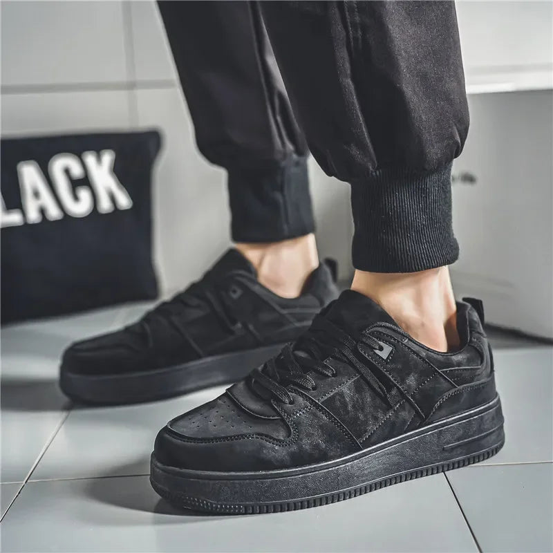 Tênis Casuais Masculinos de Luxo Premium Pretos Air Force Confortáveis e Respiráveis para Dirigir e Caminhar ao Ar Livre