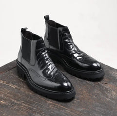 Botas Chelsea Masculinas, Botas de Tornozelo Clássicas de Inverno, Botas de Negócios Masculinas, Botas Curtas Casuais Masculinas