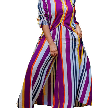 2023 outono primavera africano feminino manga longa com decote em v poliéster 2 peça superior calça longa conjuntos de correspondência XL-5XL roupas africanas femininas