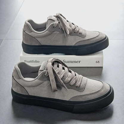 Tênis Masculino Casual Esportivo Retrô de Lona Respirável com Sola de Borracha e Costuras Coladas para Primavera/Outono