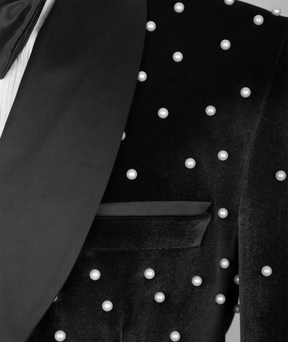 Ternos masculinos de veludo jaqueta slim fit 2 peças/bordado de pérola personalização avançada blazer masculino/moda roupa de noivo de casamento