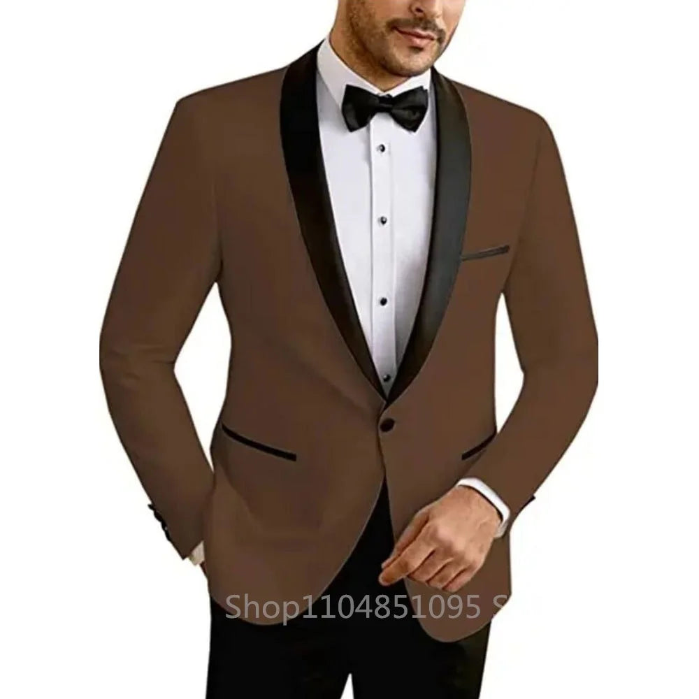 Casual sólido masculino blazer fino ajuste noivo terno de casamento jaqueta moda melhor homem jantar smoking casaco para negócios