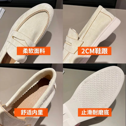 Mocassins deslizantes estilo britânico para mulheres, mulas respiráveis, sapatos baixos confortáveis, designer retrô, primavera de 2022