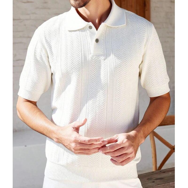 Camisas de Malha Masculinas Tamanho EUA, Camisas de Golfe Casuais com Stretch, Camisa Polo de Manga Curta, Top de Malha Masculino para Verão, Casual e para Festas