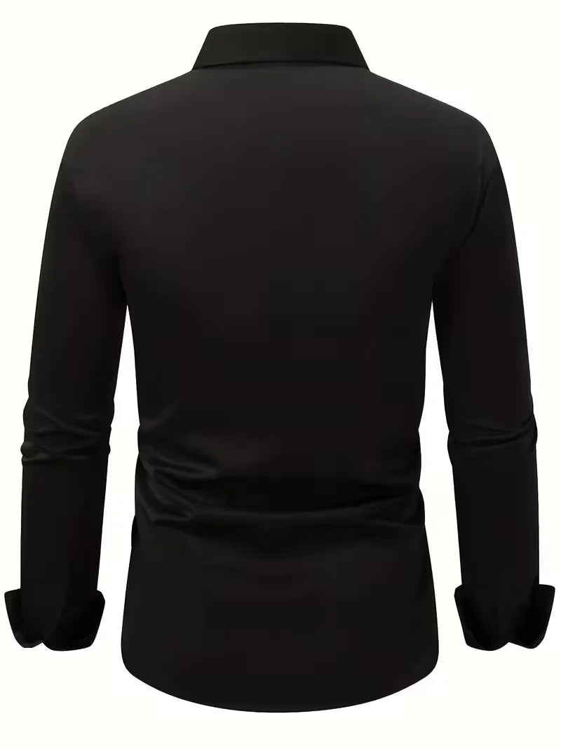 Camisa Masculina de Manga Longa Nova para o Verão, Roupa Formal de Negócios, Top Leve e Respirável para o Trabalho Diário