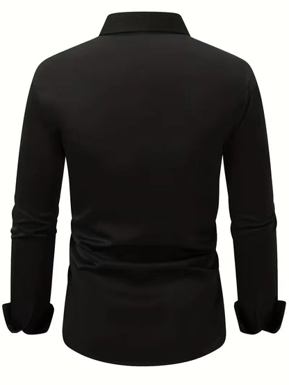 Camisa Masculina de Manga Longa Nova para o Verão, Roupa Formal de Negócios, Top Leve e Respirável para o Trabalho Diário