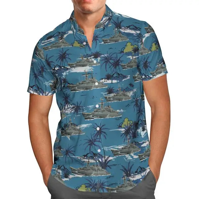 Oversized Streetwear 3D Anime Green Short Sleeve Hawaiian Shirt Men's Beach Summer 5XL Social Homme-863