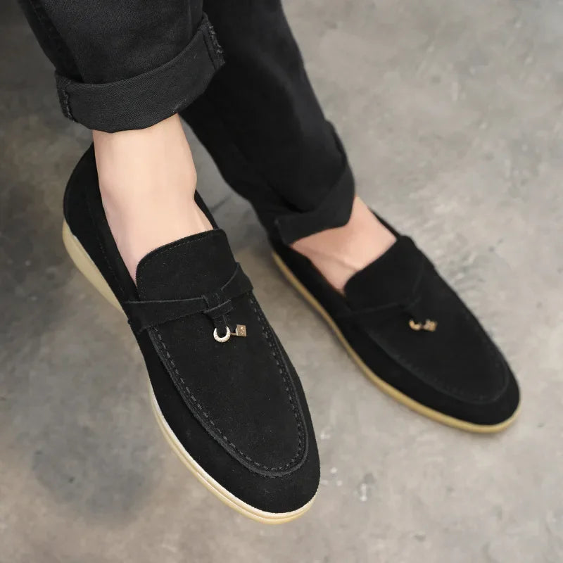 Promoção de Outono da Estação: Mocassins Masculinos de Estilo Britânico com Borlas, de Alta Qualidade, Slip-On, com Pelo Sintético, Confortáveis, com Sola de Borracha Aprimorada