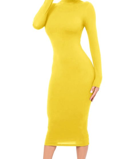 Inverno preto gola alta sexy vestido feminino outono manga longa magro midi boydcon casual azul pelúcia na altura do joelho festa