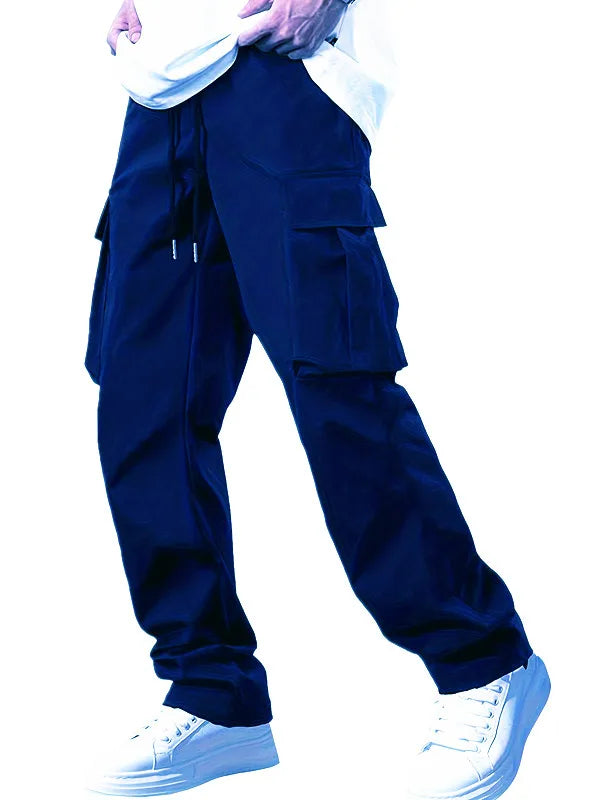 Calças de trabalho masculinas da nova coleção , calças casuais retas e folgadas para homens, estilo europeu e americano, calças de trabalho masculinas com bolsos.