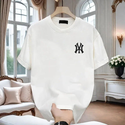 Nova camiseta masculina de manga curta em puro algodão, modelo 2026, moderna, fina, respirável e confortável, ideal para o verão. Perfeita para homens e mulheres.