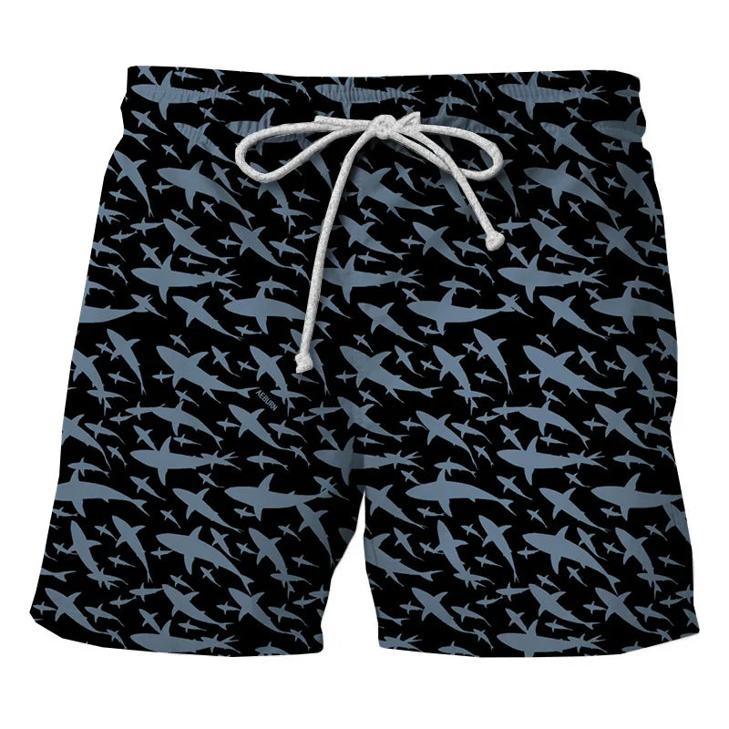 Calção de Banho Havaiano de Secagem Rápida Masculina, Shorts Esportivos para Férias, Estampado 3D Coqueiro, Solto, Moda Verão, 6XL