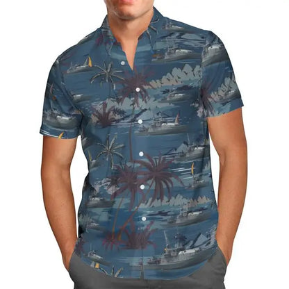 Oversized Streetwear 3D Anime Green Short Sleeve Hawaiian Shirt Men's Beach Summer 5XL Social Homme-863