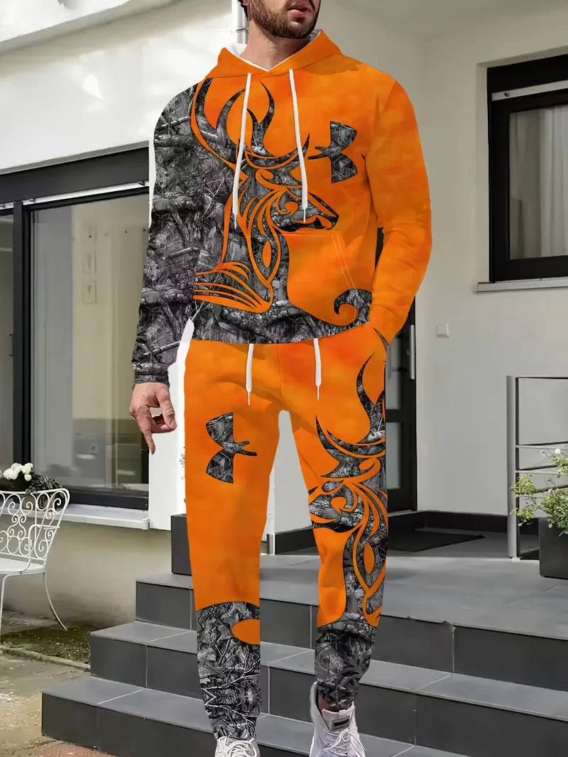 Camouflage Hunting Animal Hoodie Pants Suit 3D Print Men Women High Quality Jogging Tracksuit Outfits Men's Clothing 2Piece Sets