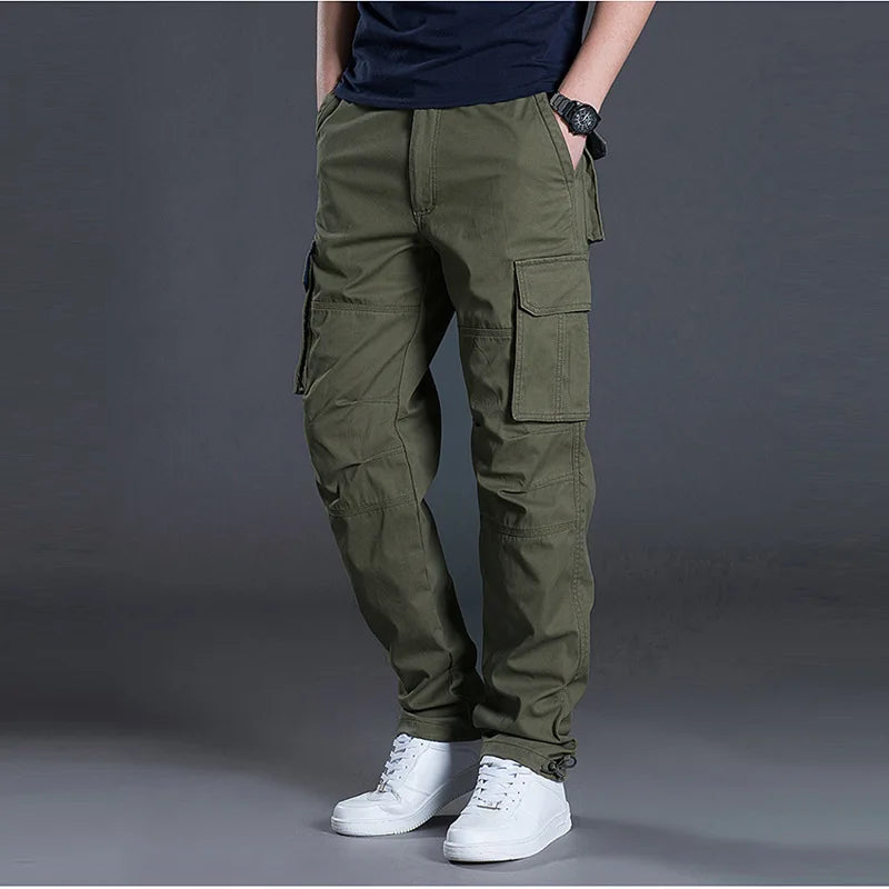 Calças de carga masculinas verão primavera algodão trabalho wear novo em tamanho grande 6xl casual escalada joggers sweatpants hombre outono