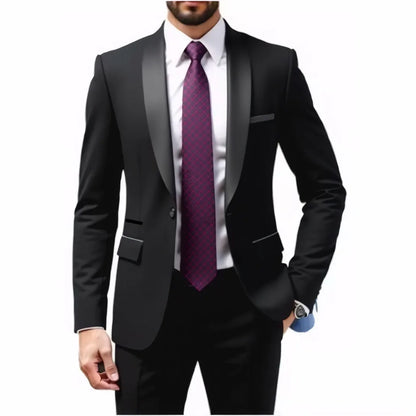 Terno de Casamento para Homens de Meia-Idade, Blazer Formal para Festa, Traje Sob Medida