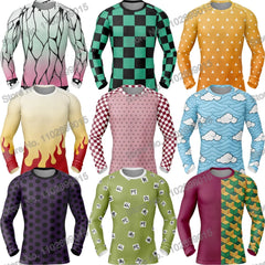 Matador de demônios Surfando Natação Mergulhando Camiseta Espartilho Manga comprida Guarda Erupção Trajes de banho Homens Proteção UV Roupas de surf Praia Tops de Fato Flutuante