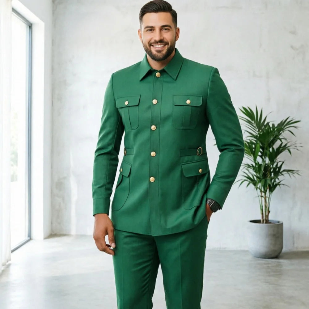 Ternos masculinos pretos, estilo clássico britânico, com botões roxos e dourados, terno safari sob medida, blazer formal para negócios, banquetes, bailes e eventos.