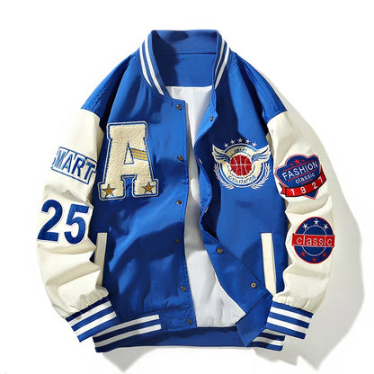 Nova Jaqueta de Beisebol Varsity Masculina Hip Hop Harajuku com Letras em Patchwork Streetwear Feminina Unissex Casacos Universitários
