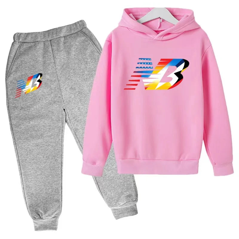 Última Coleção 2026 de Roupas Esportivas Infantis - Conjunto de Camiseta e Calça Comprida Confortável e Solto, Ideal para Meninos e Meninas de 3 a 13 Anos