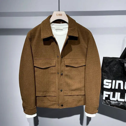 Jaqueta masculina lapela solta e simples jaqueta na moda marca juventude casaco elegante e personalizado topo masculino