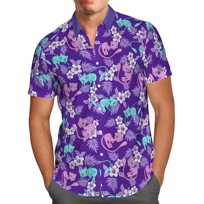 Oversized Streetwear 3D Anime Green Short Sleeve Hawaiian Shirt Men's Beach Summer 5XL Social Homme-863