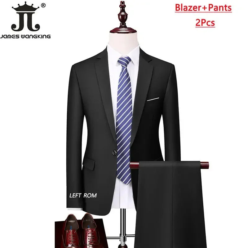 M-6XL 15 Cores (Jaqueta+Colete+Calças) Trajes Formais para Escritório Masculinos Vestido de Casamento para Noivos Vestido de Festa Terno de Cor Sólida