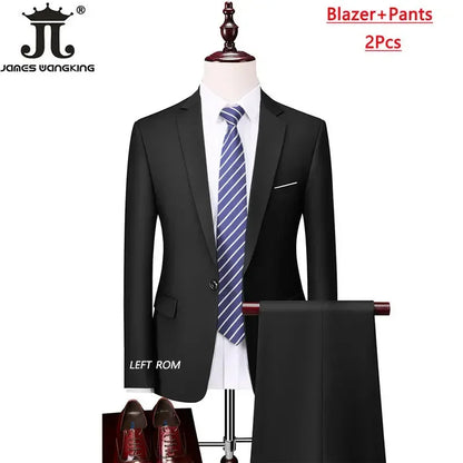 M-6XL 15 Cores (Jaqueta+Colete+Calças) Trajes Formais para Escritório Masculinos Vestido de Casamento para Noivos Vestido de Festa Terno de Cor Sólida
