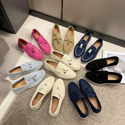 Salto baixo dedo do pé redondo veludo confortável sapatos planos estilo retro primavera nova chegada tamanho grande calçados casuais para adultos