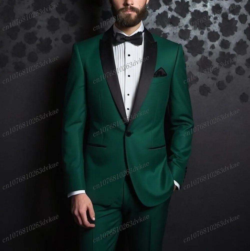 Novo Terno Masculino Branco e Preto para Casamento, Festa, Formatura, Noivo, Padrinho, Ocasiões Formais, Smoking Masculino, Conjunto de 2 Peças, Blazer e Calça