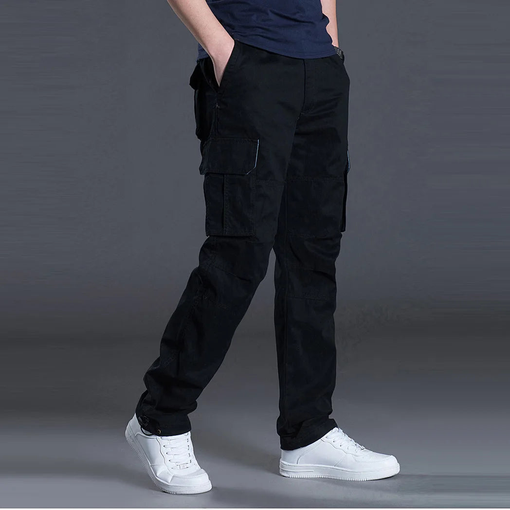 Calças de carga masculinas verão primavera algodão trabalho wear novo em tamanho grande 6xl casual escalada joggers sweatpants hombre outono