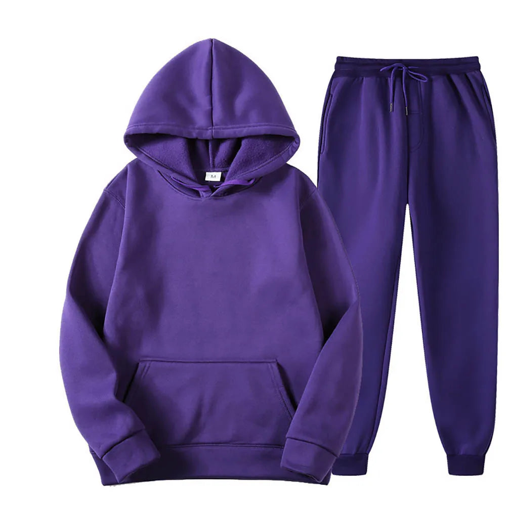 Agasalho masculino com capuz e calças jogger de alta qualidade masculino diário casual esportes moletom com capuz jogging terno