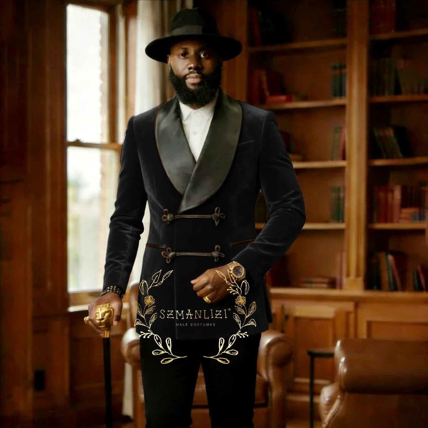 Ternos Formais Masculinos em Veludo Marrom, Blazer com Dois Botões, Calças Elegantes, Ajuste Slim, Roupas Masculinas para Casamento e Casual de Negócios