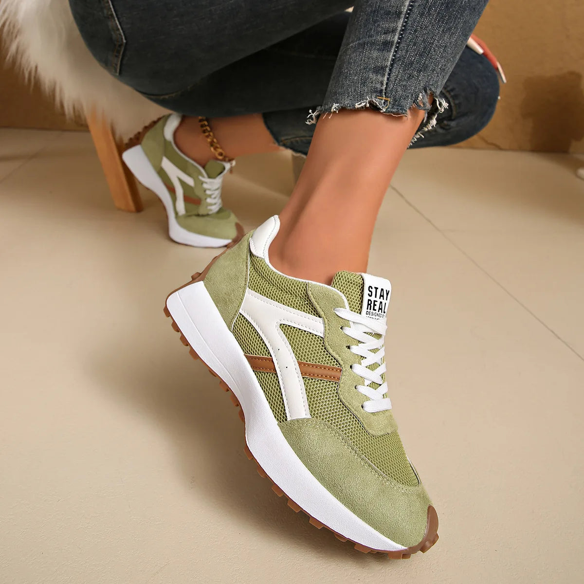 Novos Tênis Femininos 2026: Tênis Esportivo Casual de Primavera com Cadarço, Plataforma de Luxo e Antiderrapante para Corrida - Zapatos de Mujer