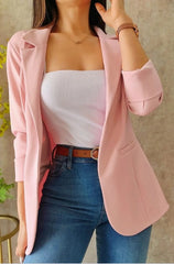 Mulheres outono primavera casaco lapela manga longa formal negócios ol commute jaqueta chaquetas para mujeres