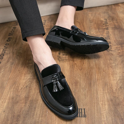 Moda nova masculina apontou borla feijão sapato primavera casual couro genuíno camurça mocassins sapatos masculinos tendências macias sapatos de boate