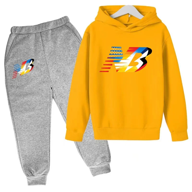 Última Coleção 2026 de Roupas Esportivas Infantis - Conjunto de Camiseta e Calça Comprida Confortável e Solto, Ideal para Meninos e Meninas de 3 a 13 Anos