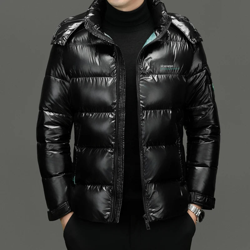 Jaqueta Masculina de Inverno 2026 Nova Chegada com Capuz, Jaquetas de Algodão Estilo Sill, Parkas Masculinas da Moda Grossas e Quentes, Casaco Masculino de Inverno Impermeável