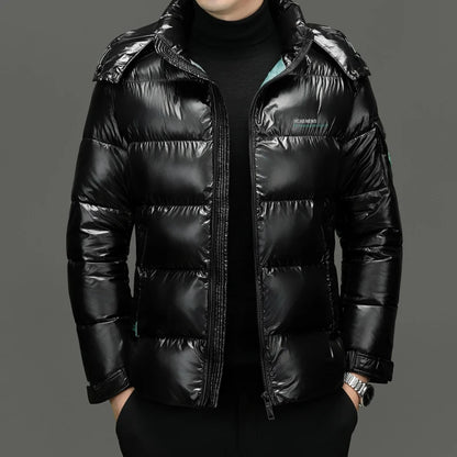 Jaqueta Masculina de Inverno 2026 Nova Chegada com Capuz, Jaquetas de Algodão Estilo Sill, Parkas Masculinas da Moda Grossas e Quentes, Casaco Masculino de Inverno Impermeável